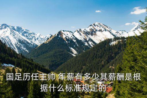 國(guó)足歷任主帥 年薪有多少其薪酬是根據(jù)什么標(biāo)準(zhǔn)規(guī)定的