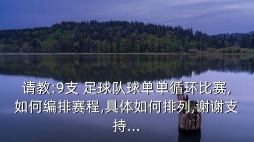 請教:9支 足球隊(duì)球單單循環(huán)比賽,如何編排賽程,具體如何排列,謝謝支持...