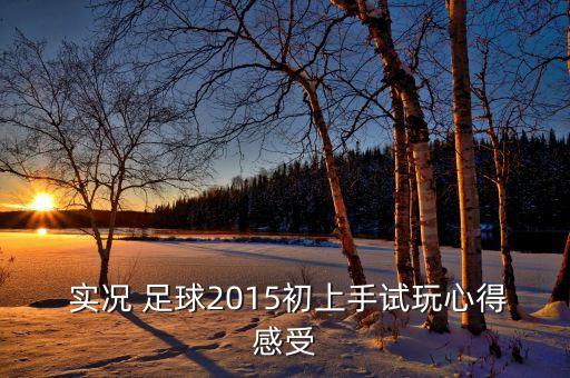  實(shí)況 足球2015初上手試玩心得感受