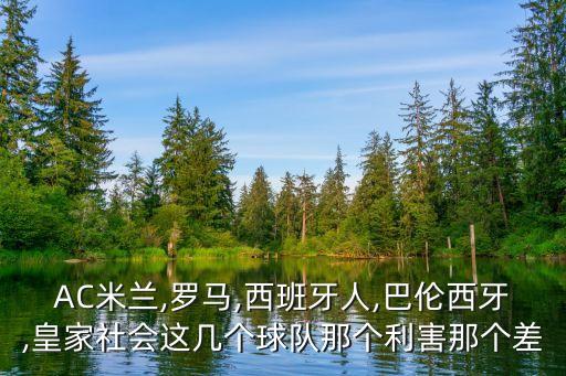 AC米蘭,羅馬,西班牙人,巴倫西牙,皇家社會這幾個(gè)球隊(duì)那個(gè)利害那個(gè)差