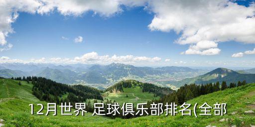 12月世界 足球俱樂部排名(全部