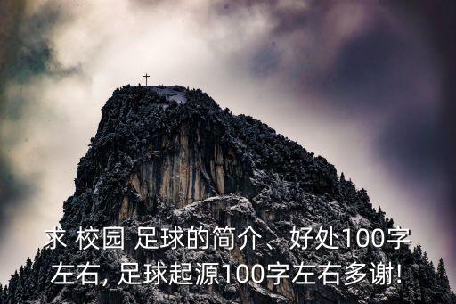 求 校園 足球的簡介、好處100字左右, 足球起源100字左右多謝!