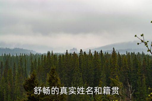  舒暢的真實(shí)姓名和籍貫