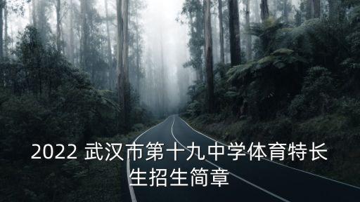 2022 武漢市第十九中學(xué)體育特長生招生簡(jiǎn)章