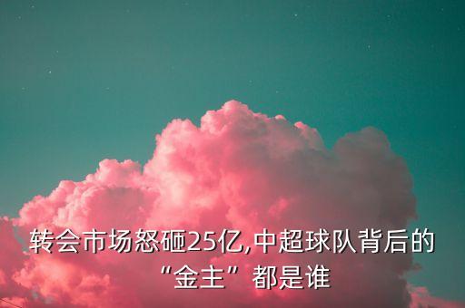 轉會市場怒砸25億,中超球隊背后的“金主”都是誰