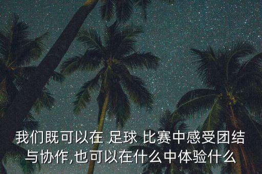 我們既可以在 足球 比賽中感受團結與協(xié)作,也可以在什么中體驗什么