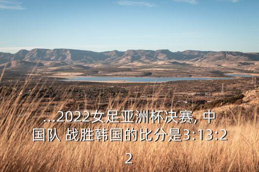 ...2022女足亞洲杯決賽, 中國(guó)隊(duì) 戰(zhàn)勝韓國(guó)的比分是3:13:22
