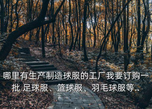 哪里有生產(chǎn)制造球服的工廠我要訂購一批 足球服、籃球服、羽毛球服等...