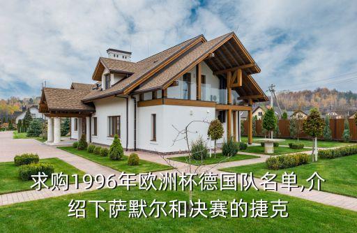 求購1996年歐洲杯德國隊(duì)名單,介紹下薩默爾和決賽的捷克