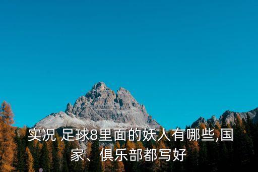  實(shí)況 足球8里面的妖人有哪些,國(guó)家、俱樂部都寫好