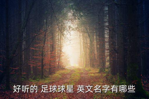 好聽的 足球球星 英文名字有哪些