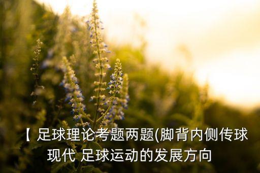 【 足球理論考題兩題(腳背內(nèi)側(cè)傳球現(xiàn)代 足球運(yùn)動(dòng)的發(fā)展方向