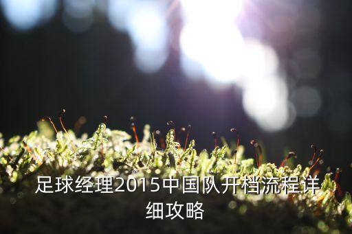  足球經(jīng)理2015中國隊(duì)開檔流程詳細(xì)攻略