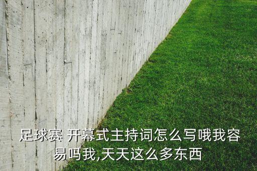  足球賽 開幕式主持詞怎么寫哦我容易嗎我,天天這么多東西