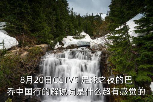 8月20日CCTV5 足球之夜的巴喬中國行的解說詞是什么超有感覺的