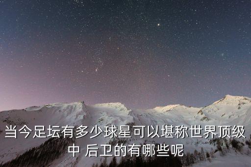 當今足壇有多少球星可以堪稱世界頂級中 后衛(wèi)的有哪些呢