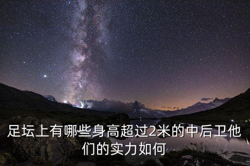 足壇上有哪些身高超過2米的中后衛(wèi)他們的實(shí)力如何