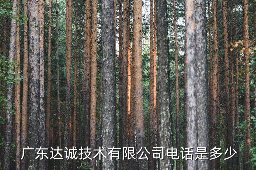  廣東達(dá)誠技術(shù)有限公司電話是多少