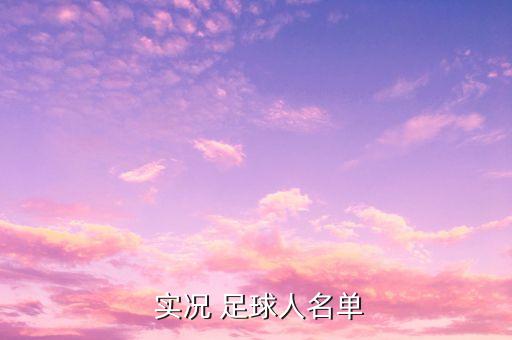  實(shí)況 足球人名單