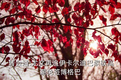  轉(zhuǎn)會通:尤文再追伊卡爾迪巴黎欲高薪免簽博格巴