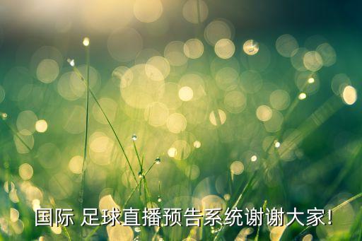  國(guó)際 足球直播預(yù)告系統(tǒng)謝謝大家!