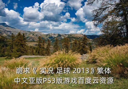 跪求《 實況 足球 2013》繁體中文亞版PS3版游戲百度云資源