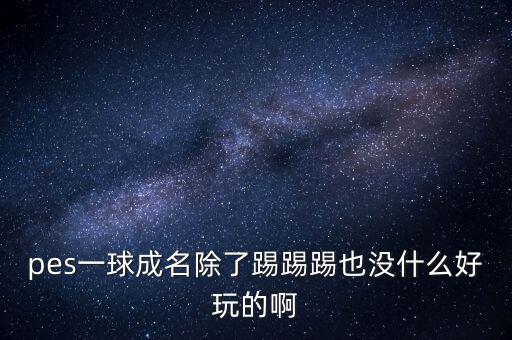 pes一球成名除了踢踢踢也沒什么好玩的啊
