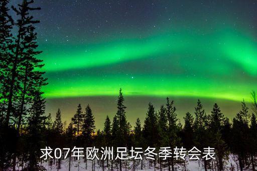 求07年歐洲足壇冬季轉(zhuǎn)會表