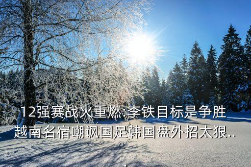 12強(qiáng)賽戰(zhàn)火重燃:李鐵目標(biāo)是爭勝 越南名宿嘲諷國足韓國盤外招太狠...