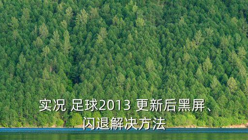  實(shí)況 足球2013 更新后黑屏、閃退解決方法