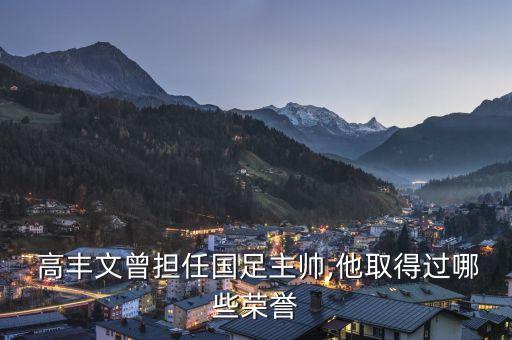  高豐文曾擔(dān)任國足主帥,他取得過哪些榮譽