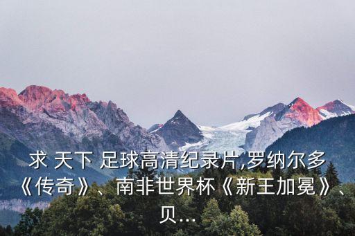 求 天下 足球高清紀(jì)錄片,羅納爾多《傳奇》、南非世界杯《新王加冕》、貝...