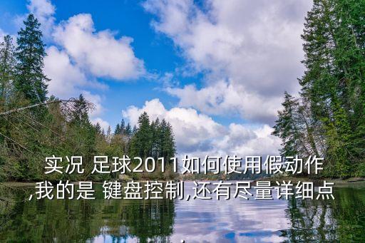  實況 足球2011如何使用假動作,我的是 鍵盤控制,還有盡量詳細(xì)點.