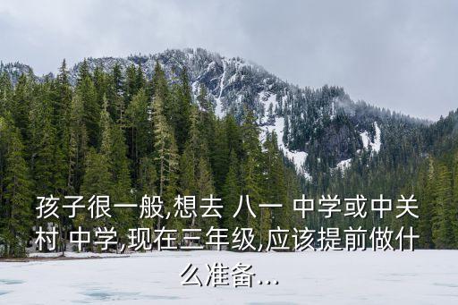 孩子很一般,想去 八一 中學(xué)或中關(guān)村 中學(xué),現(xiàn)在三年級,應(yīng)該提前做什么準(zhǔn)備...