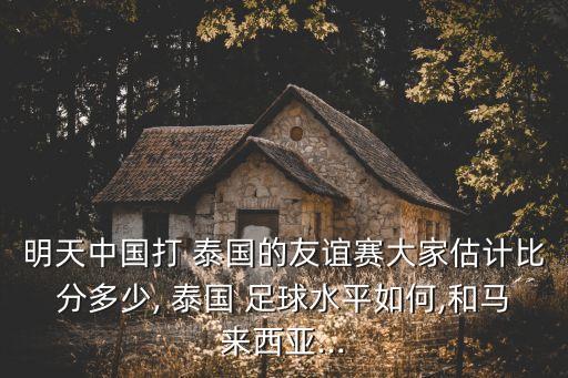 明天中國打 泰國的友誼賽大家估計比分多少, 泰國 足球水平如何,和馬來西亞...