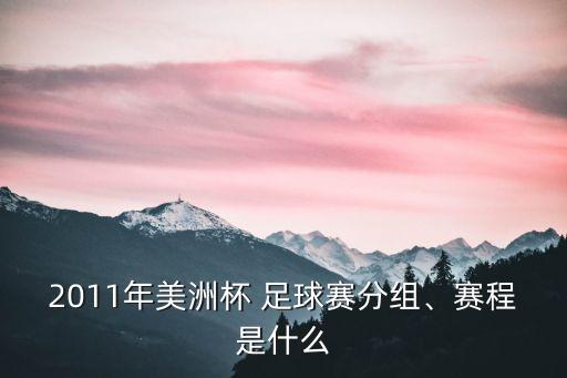 2011年美洲杯 足球賽分組、賽程是什么