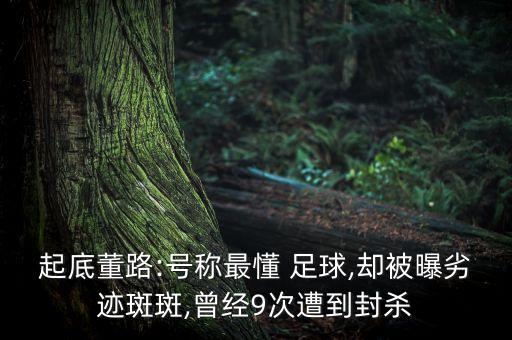 起底董路:號(hào)稱最懂 足球,卻被曝劣跡斑斑,曾經(jīng)9次遭到封殺