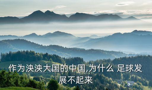作為泱泱大國的中國,為什么 足球發(fā)展不起來