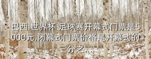 巴西 世界杯 足球賽開(kāi)幕式門票是5000元,閉幕式門票價(jià)格是開(kāi)幕式的三分之...