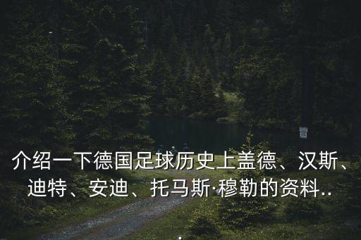 介紹一下德國足球歷史上蓋德、漢斯、迪特、安迪、托馬斯·穆勒的資料...