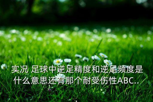  實況 足球中逆足精度和逆足頻度是什么意思還有那個耐受傷性ABC...