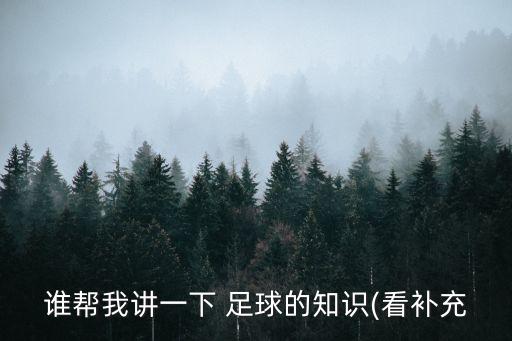 誰(shuí)幫我講一下 足球的知識(shí)(看補(bǔ)充