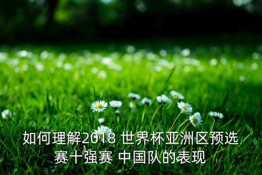 如何理解2018 世界杯亞洲區(qū)預(yù)選賽十強賽 中國隊的表現(xiàn)