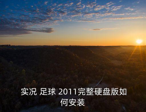  實況 足球 2011完整硬盤版如何安裝