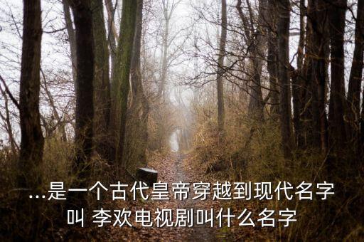 ...是一個古代皇帝穿越到現(xiàn)代名字叫 李歡電視劇叫什么名字