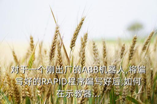對(duì)于一個(gè)剛出廠的ABB機(jī)器人,將編寫(xiě)好的RAPID程序編寫(xiě)好后,如何在示教器...