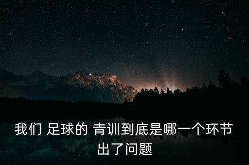 我們 足球的 青訓(xùn)到底是哪一個環(huán)節(jié)出了問題