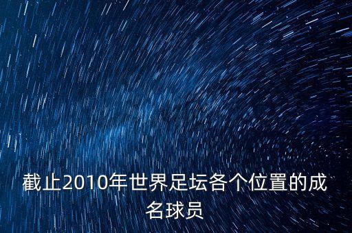 截止2010年世界足壇各個位置的成名球員