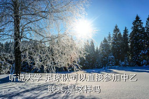 聽(tīng)說(shuō)大學(xué) 足球隊(duì)可以直接參加中乙 聯(lián)賽,是這樣嗎