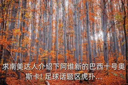 求南美達(dá)人介紹下阿誰(shuí)新的巴西十號(hào)奧斯卡! 足球話題區(qū)虎撲...
